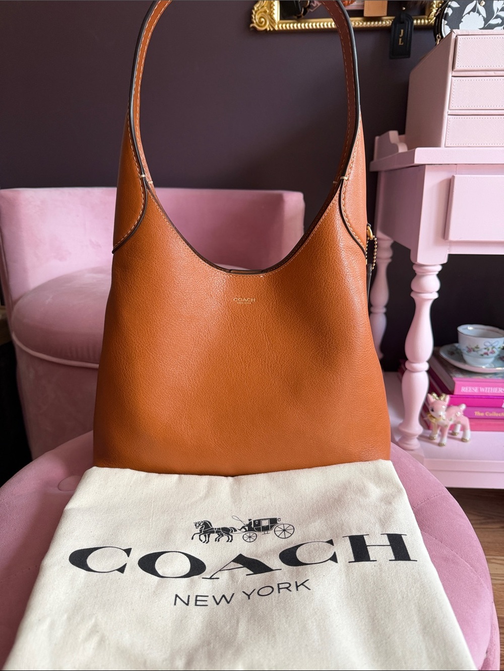 Coach Brooklyn 28 Shoulder Bag in Saddle Brown